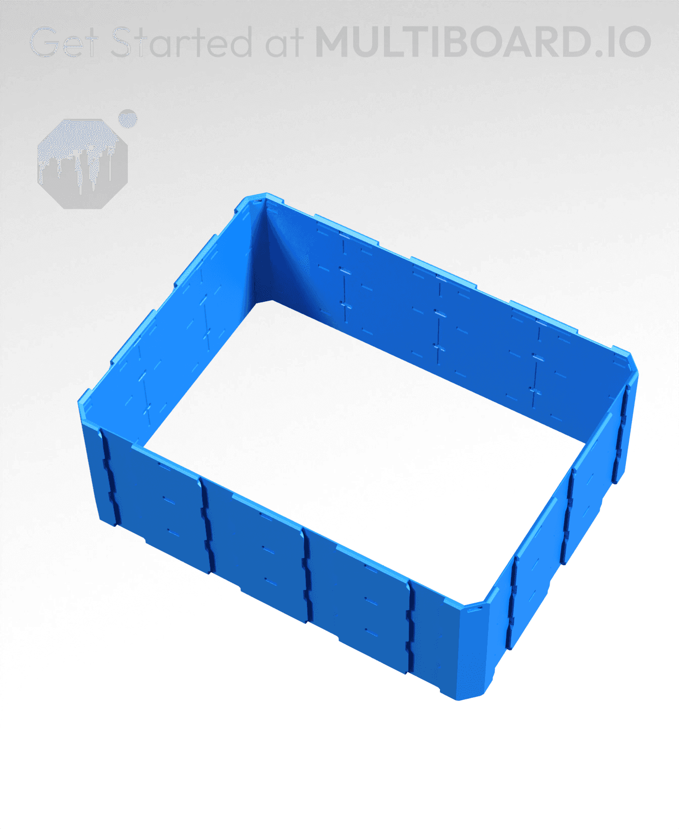 4x3x1.5 - Full Multipoint Rail - Pop-In Multibin Shell Extension 3d model