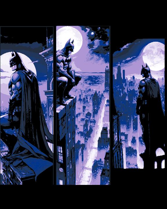 Fan Art of DC Comic Character Batman overlooking Gotham - Set of 3 Bookmarks 3d model
