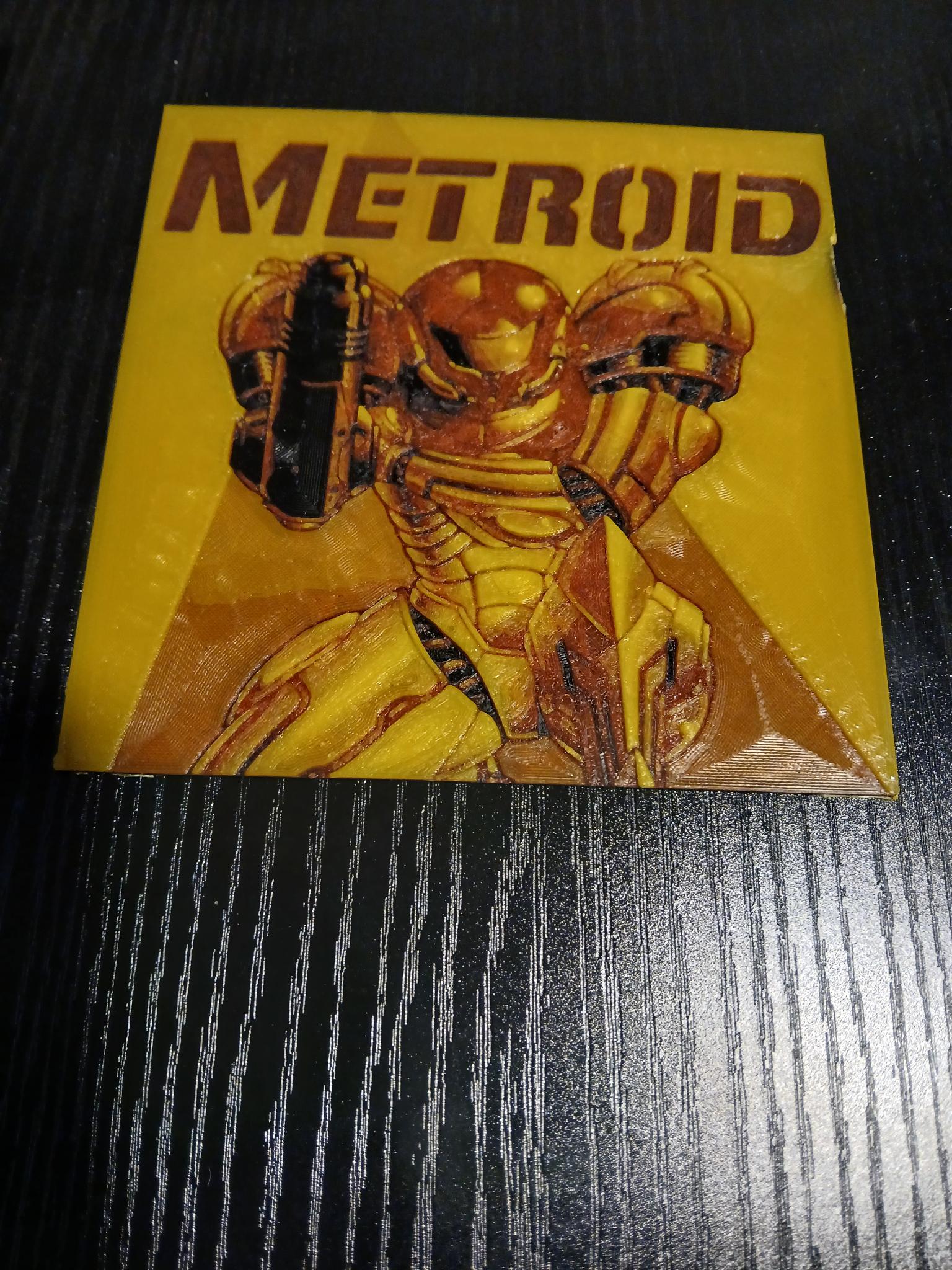 Metroid (NES) Yellow Lable - HueForge/Wall Art 3d model