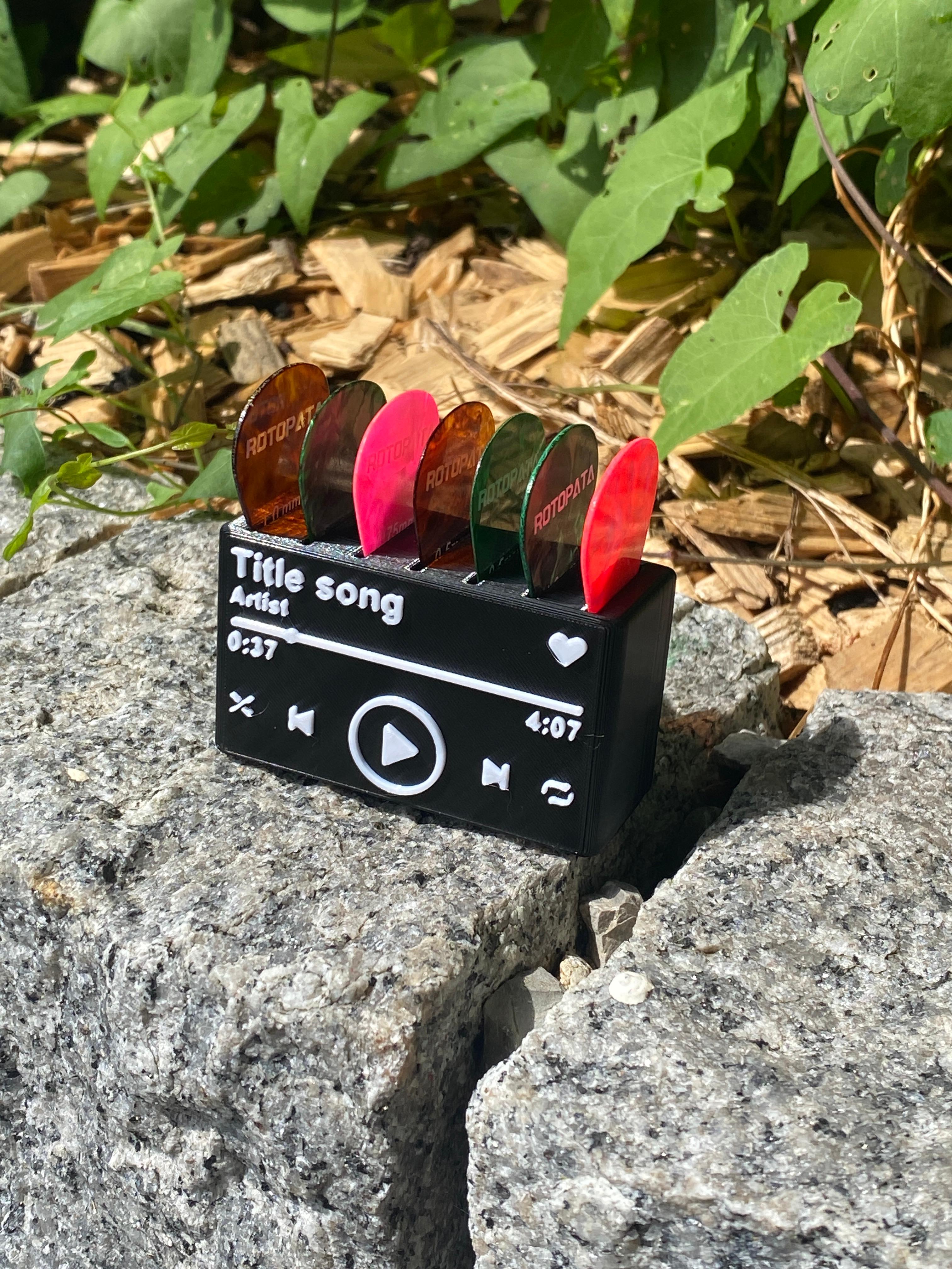 Custom song pick holder 3d model
