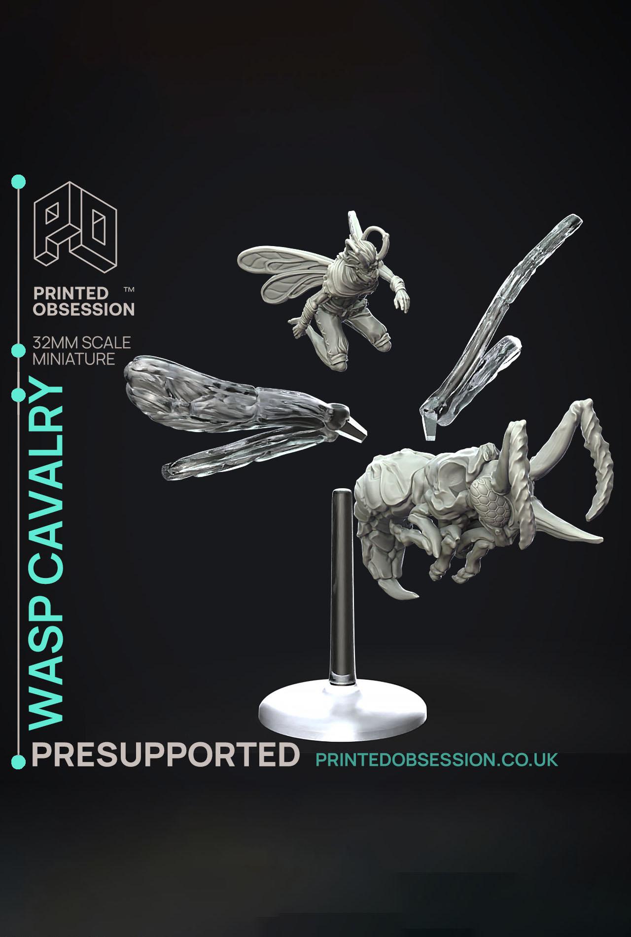 Wasp Calvary - Not The Bees - PRESUPPORTED - Illustrated and Stats - 32mm scale			 3d model