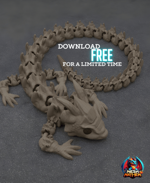 Bendy Beast Print in Place Articulated Dragon 3d model