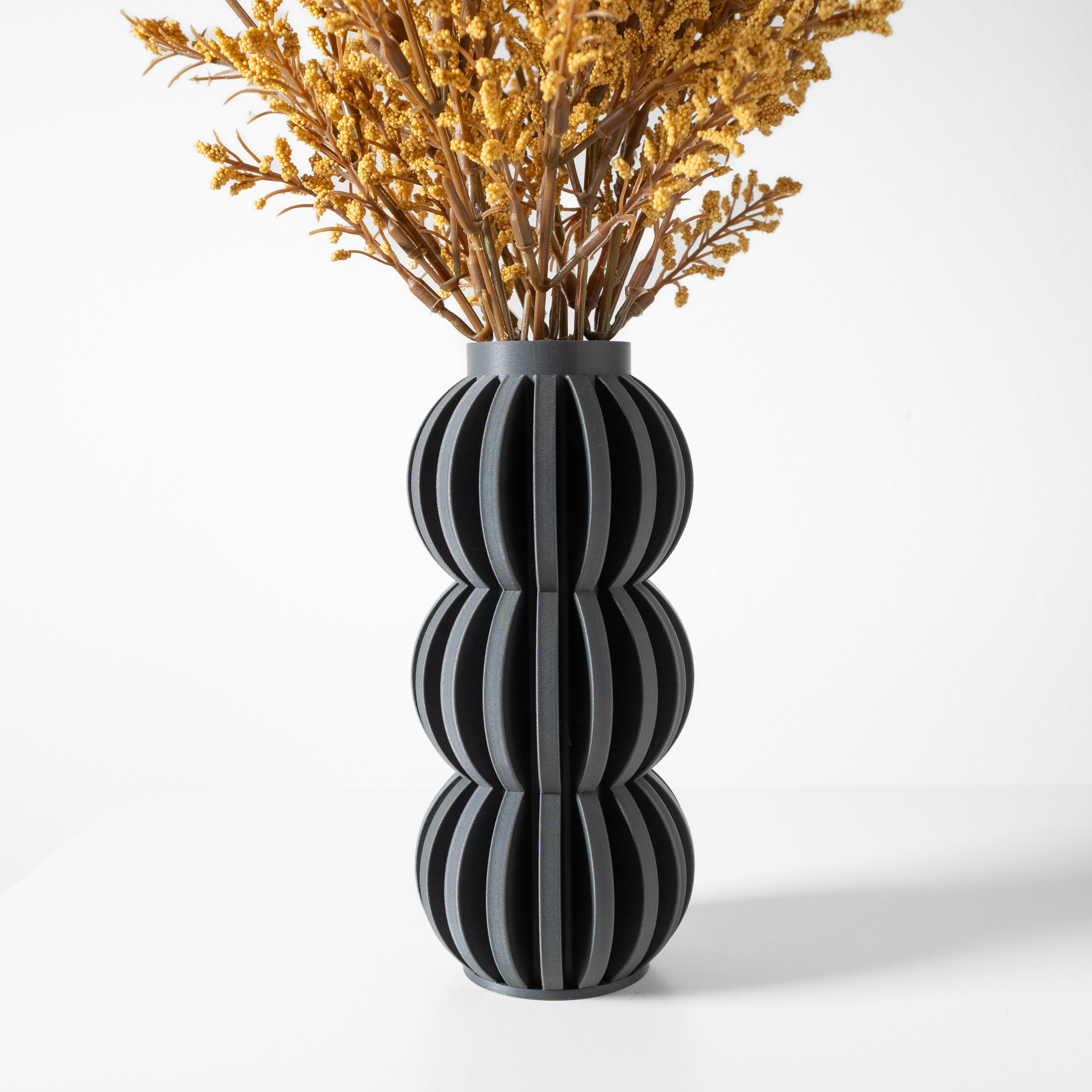 The Alura Vase, Modern and Unique Home Decor for Dried and Preserved Flower Arrangement  | STL File 3d model