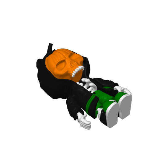 Cobotech Articulated Hoodie Pumpkin Keychain 3d model