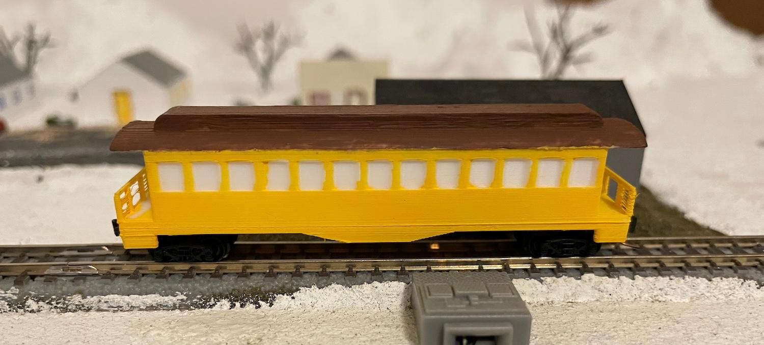 Z scale wood passenger coach 3d model