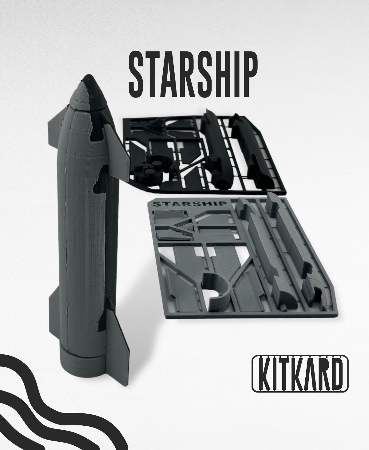 Starship rocket Kit card 3d model