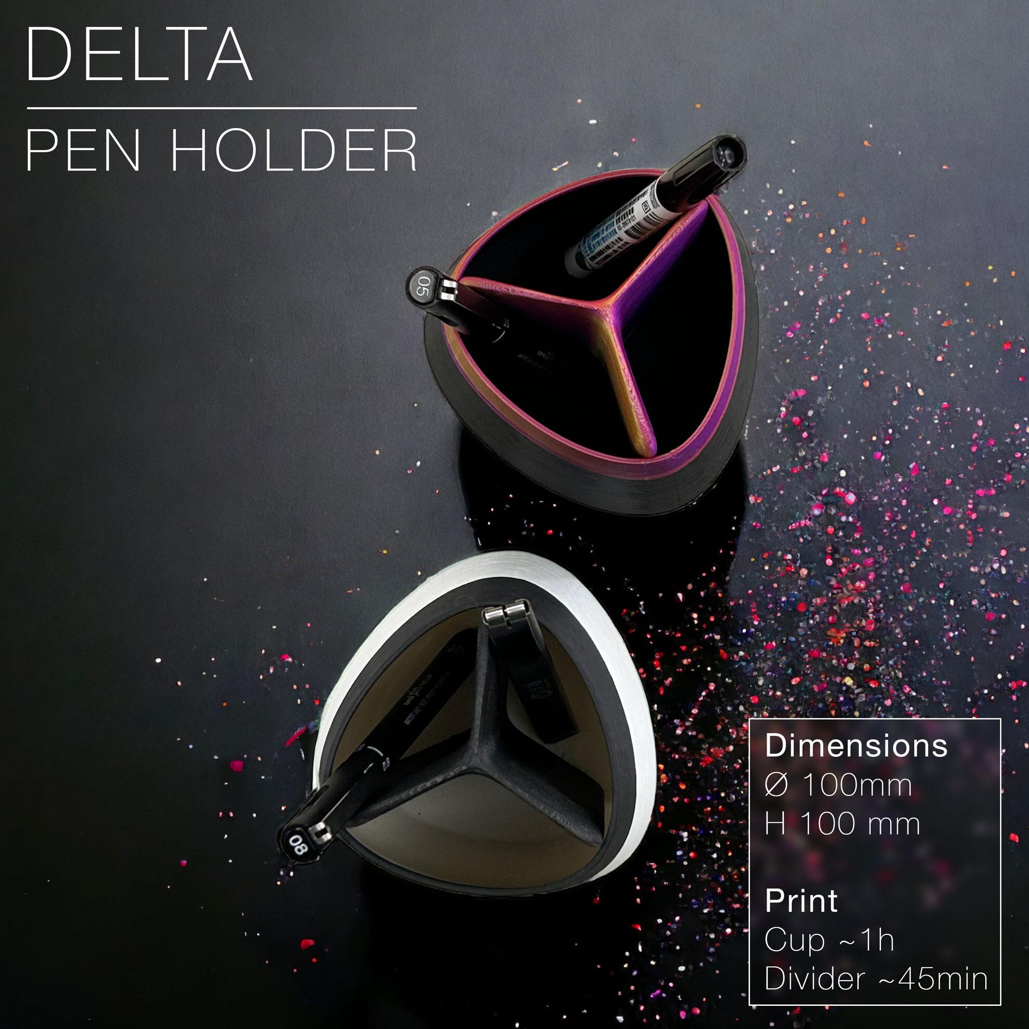 DELTA | Pen Holder with divider 3d model