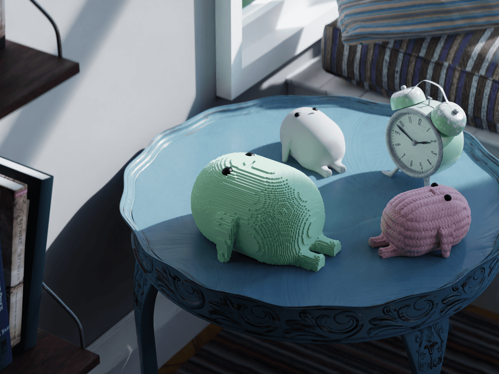 The Marshmallow Guardian: smooth, knitted and bircked 3d model