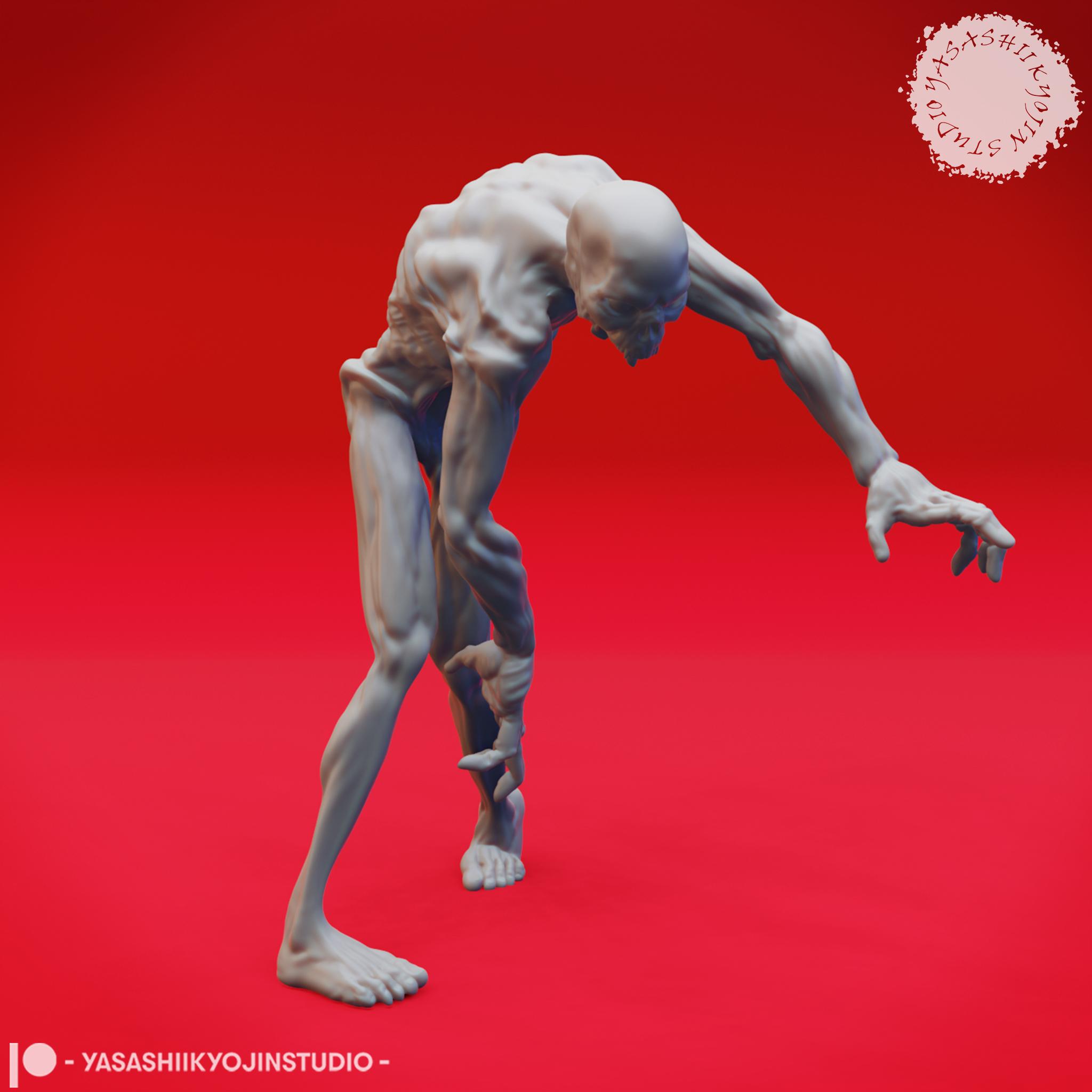 Zombie Mob - Tabletop Miniature (Pre-Supported) 3d model