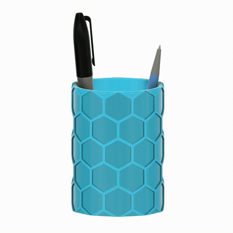 Hexagon Pen Cup 3d model