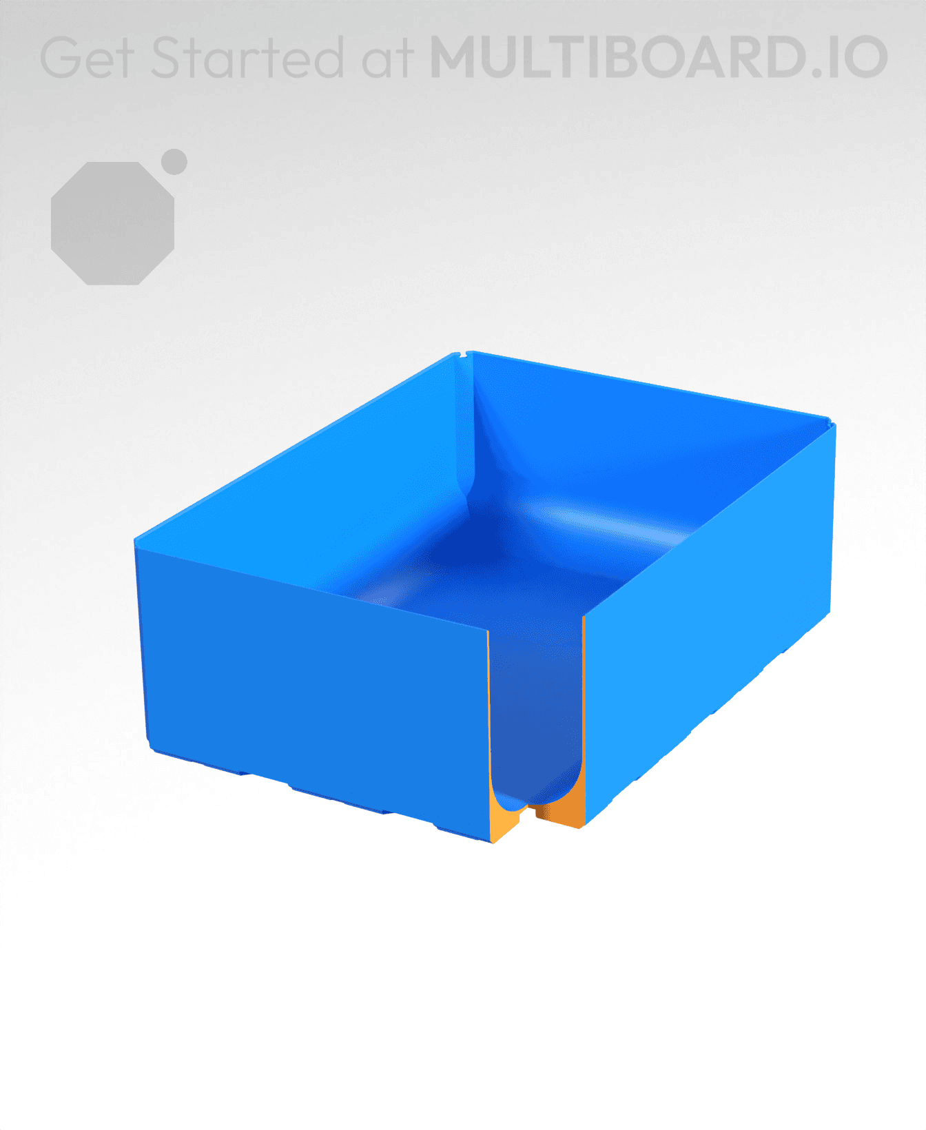 3x4x1.5 - Full Curved Bin - Multibin Insert 3d model