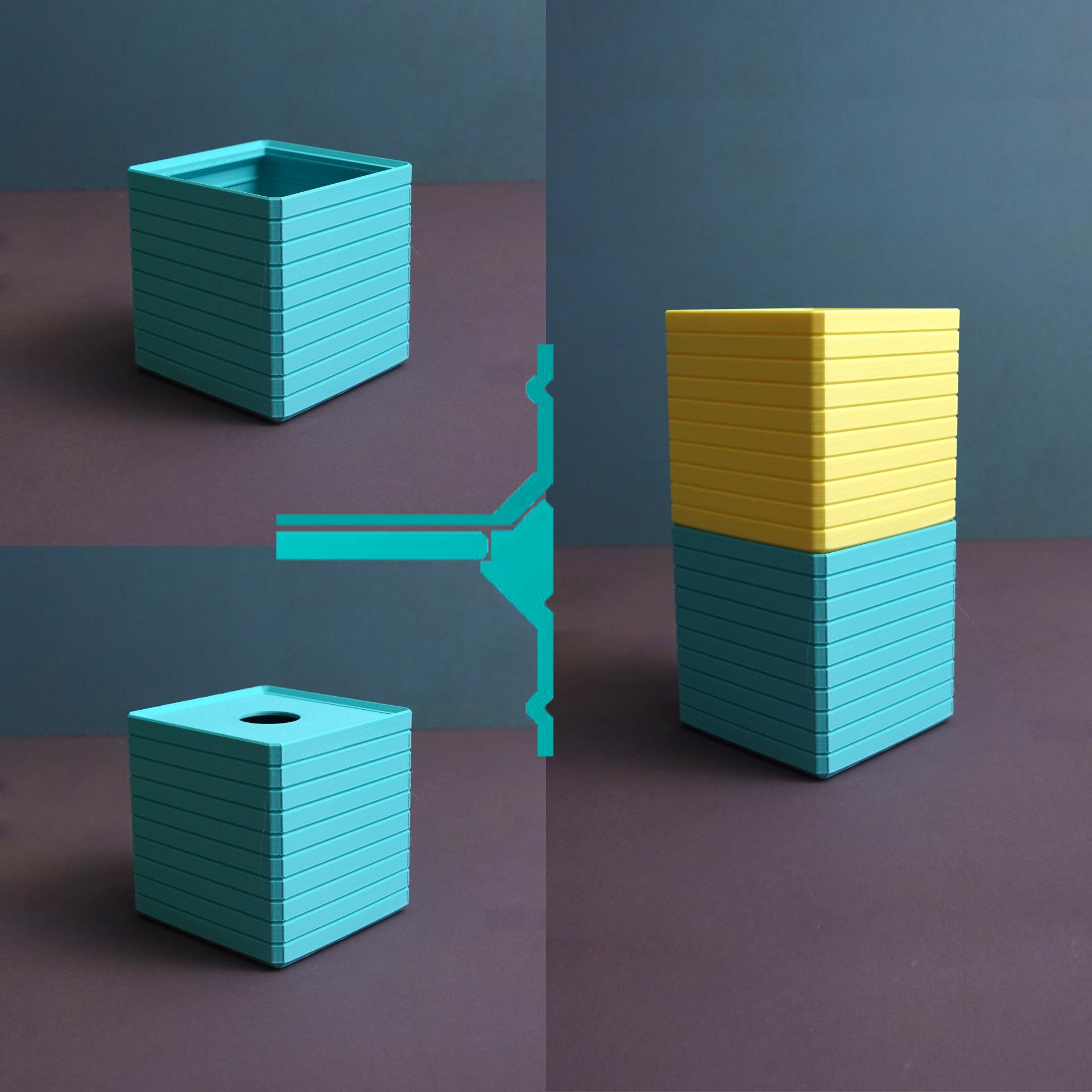 Modular, stackable boxes 3d model