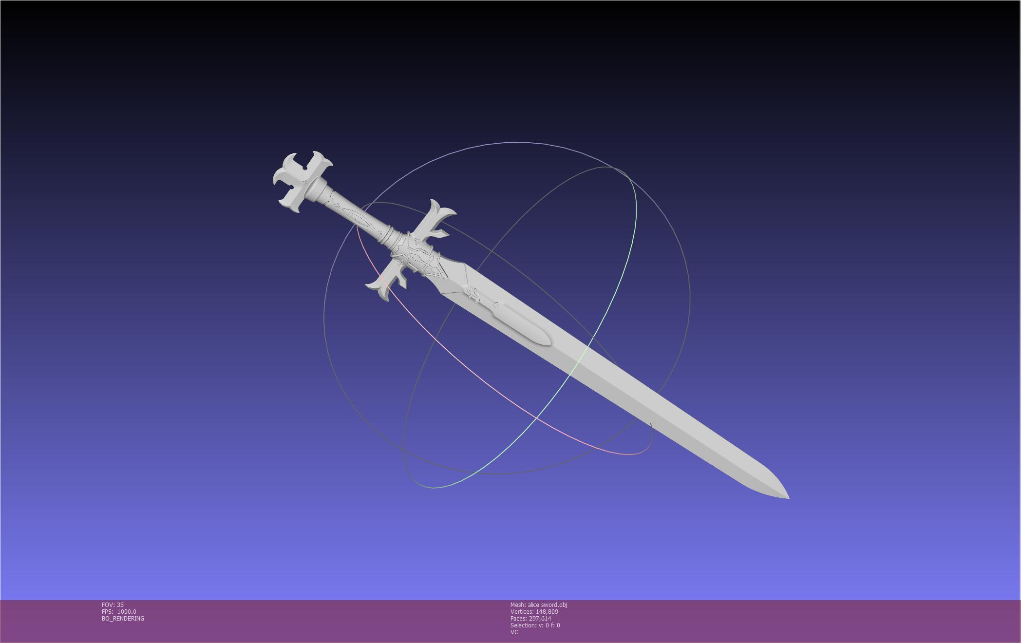 Sword Art Online Alicization Alice Sword Printable Assembly 3d model