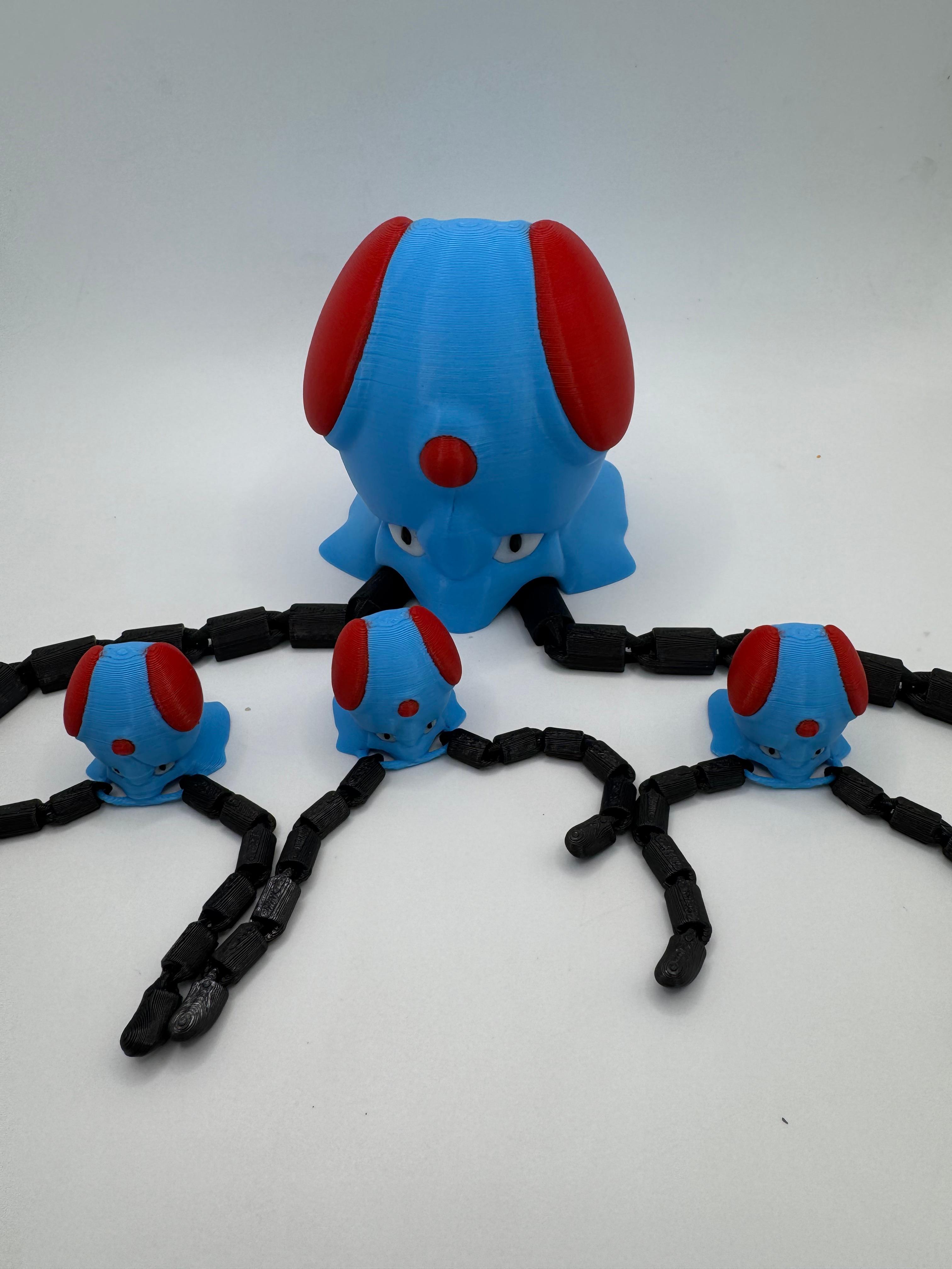 Articulated Tentacool Pokemon (no support, 3mf included, print in place) 3d model
