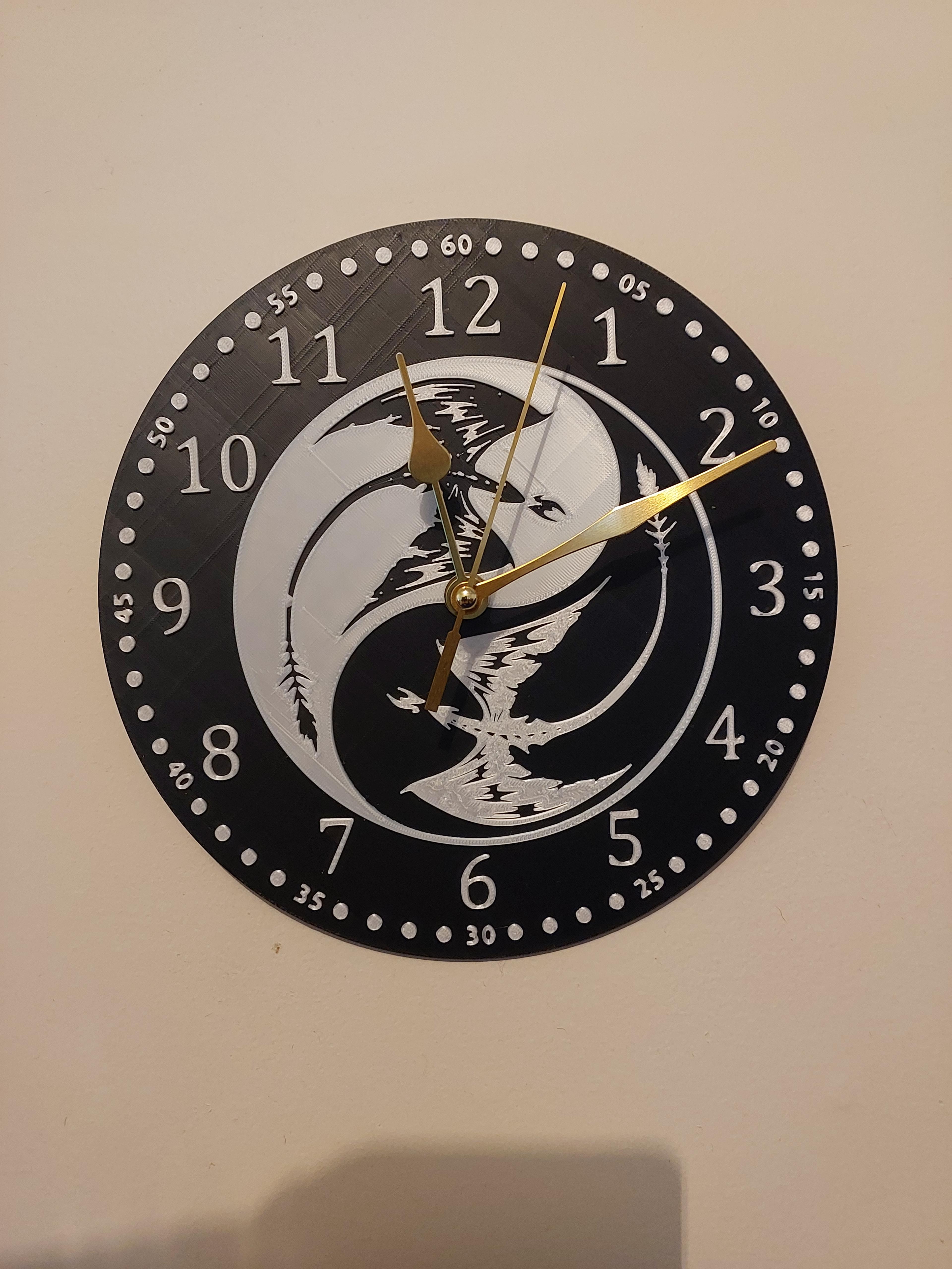 Twin Dragons Yin Yang Clock 3d model