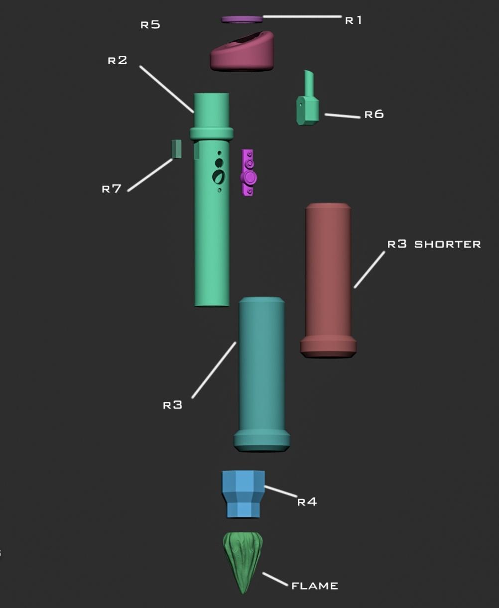 Rick and Morty lightsabers - functional 3d model
