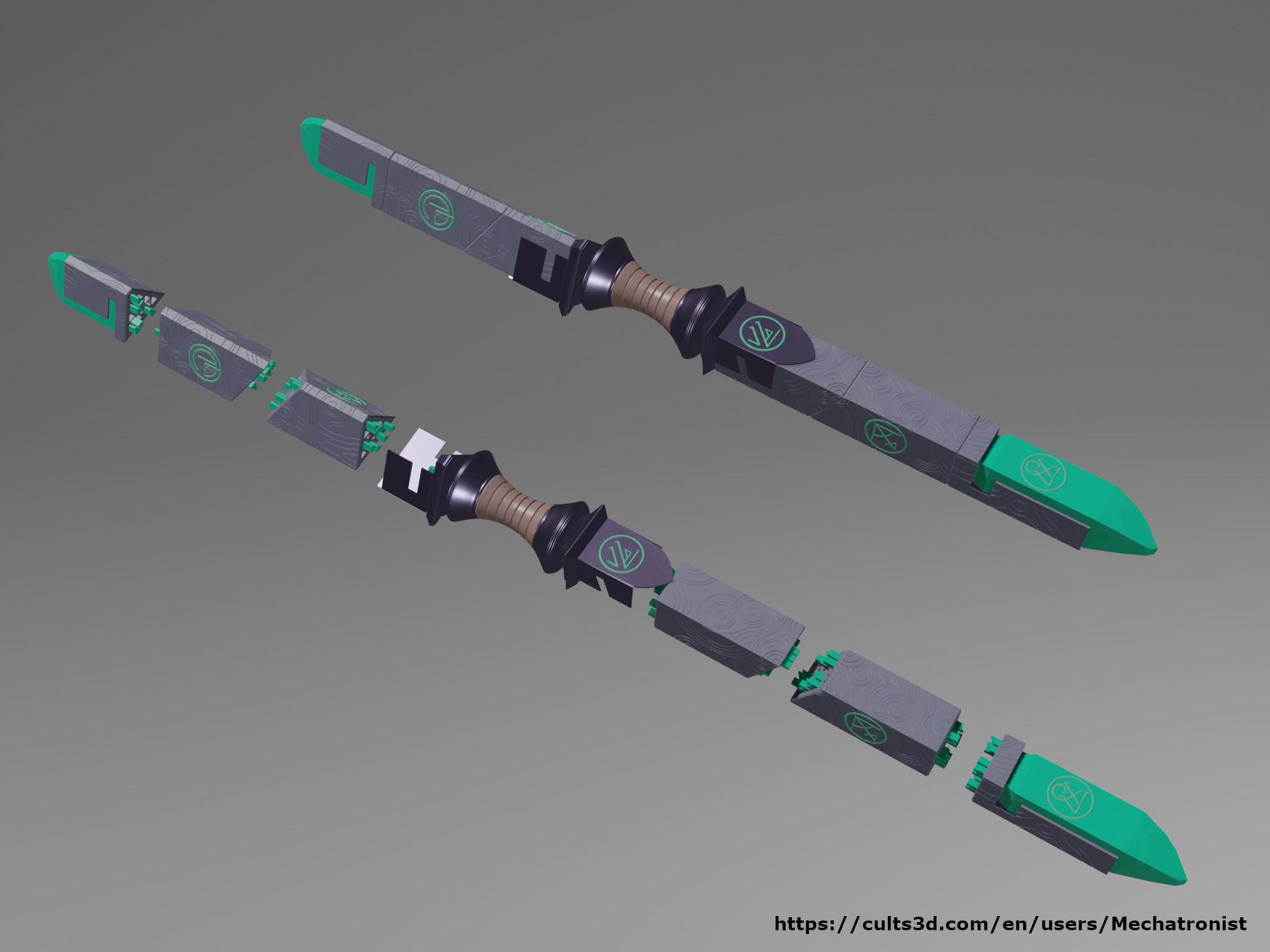 Rod of Seven Parts Cosplay Prop from Vecna: Eve of Ruin DnD Adventure 3d model