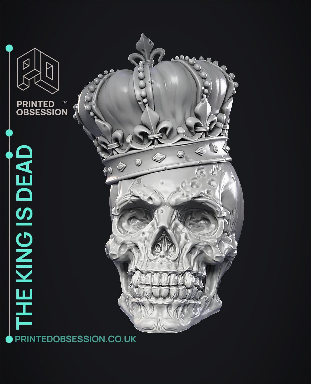 Skull with Crown - Home Decor 3d model