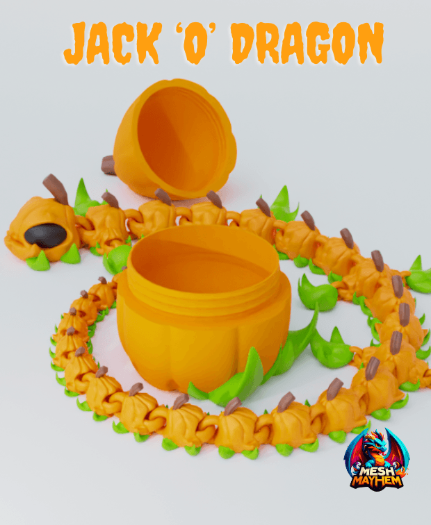 Jack o Dragon Articulated Dragon with Egg 3d model