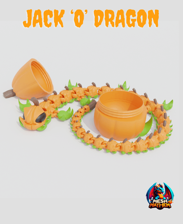 Jack o Dragon Articulated Dragon with Egg 3d model