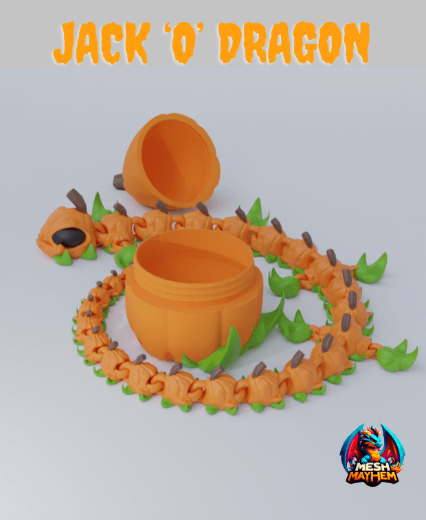 Jack o Dragon Articulated Dragon with Egg 3d model