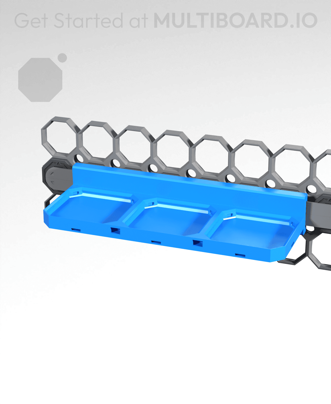 3x1 - Multibin Panel Shelf - Rail Slider 3d model