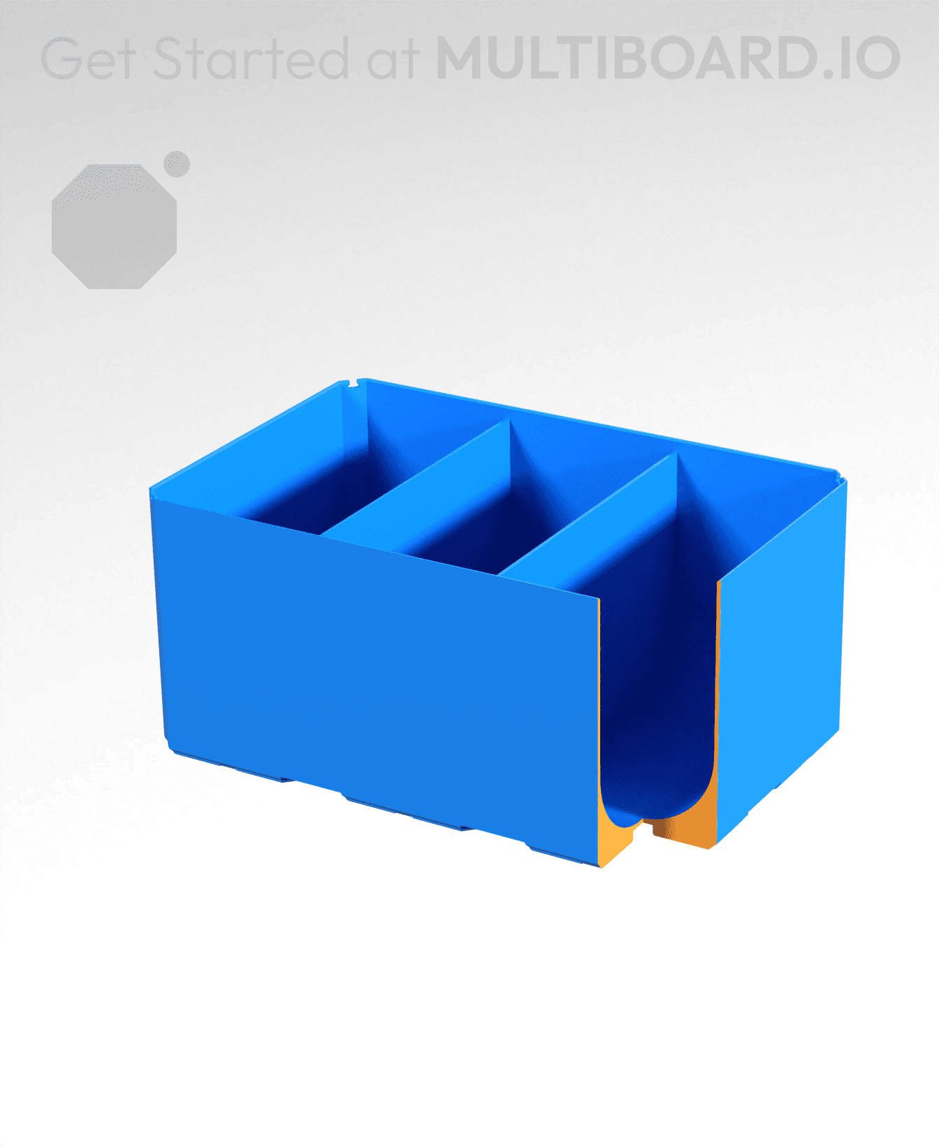 3x2x1.5 - Full Curved - Divided Bin - Multibin Insert 3d model