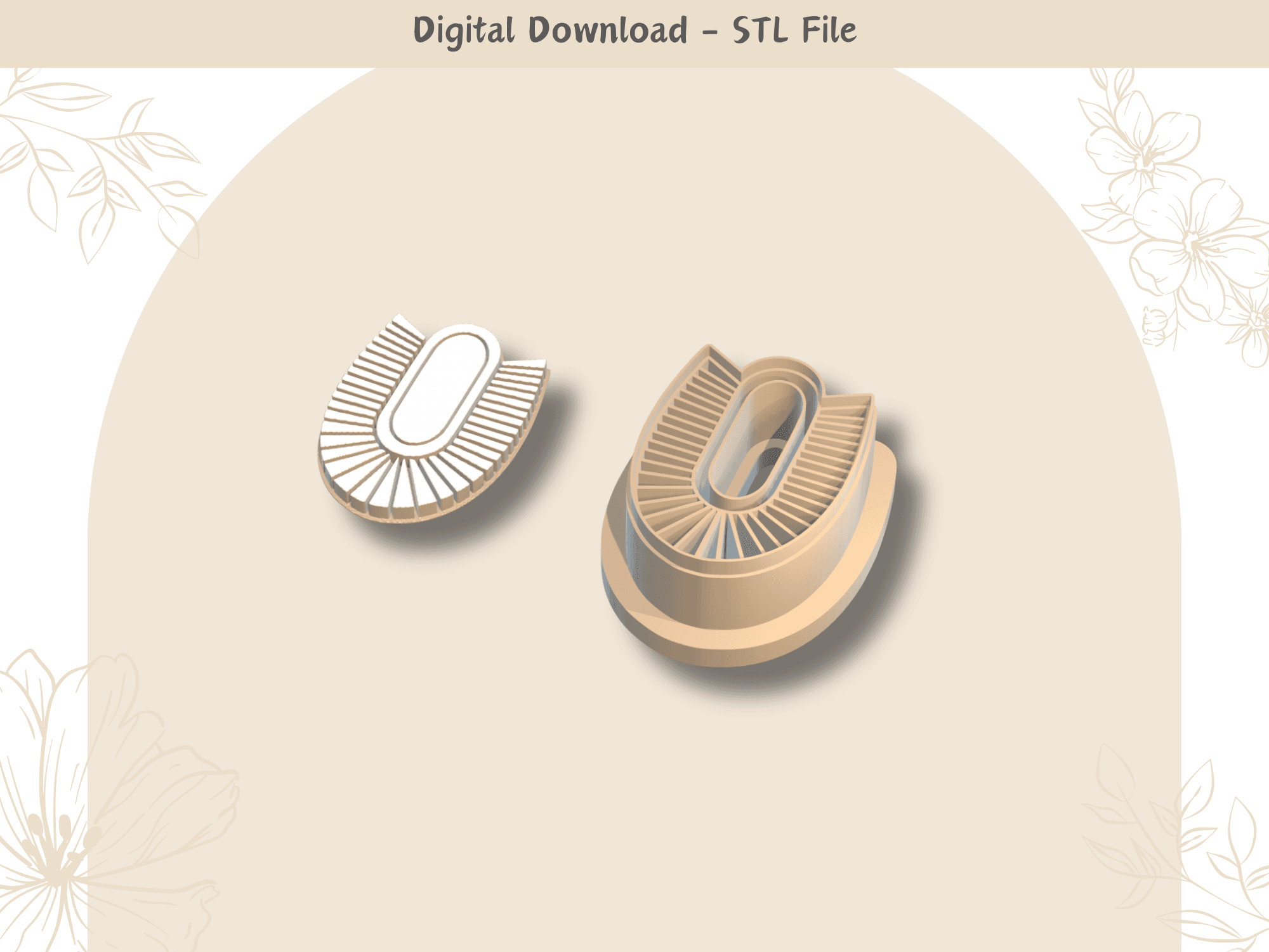 Tribal Style 8 Clay Cutter for Polymer Clay | Digital STL File | Clay Tools | 4 Sizes Summer Clay Cu 3d model