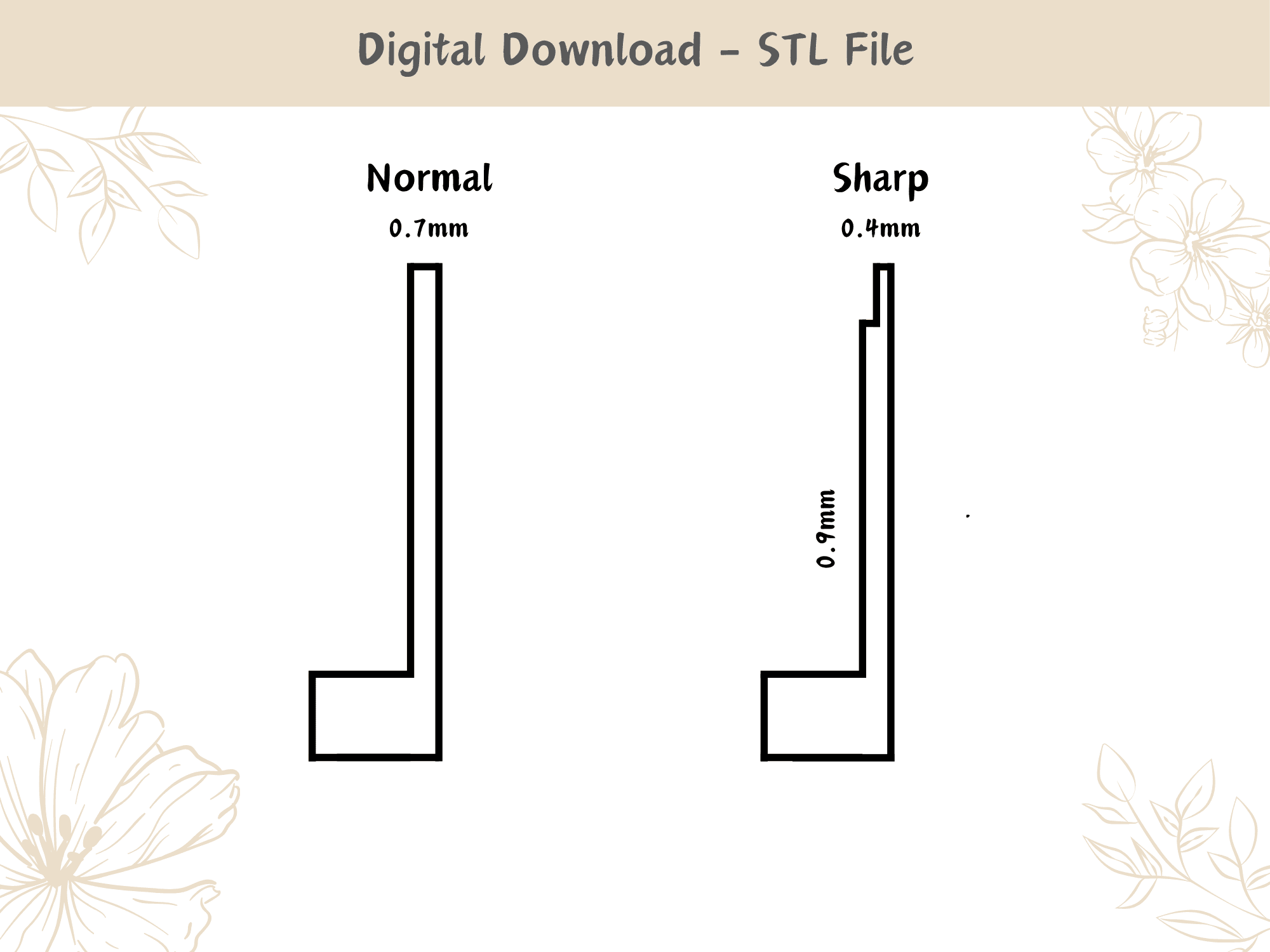 Tribal Style 8 Clay Cutter for Polymer Clay | Digital STL File | Clay Tools | 4 Sizes Summer Clay Cu 3d model