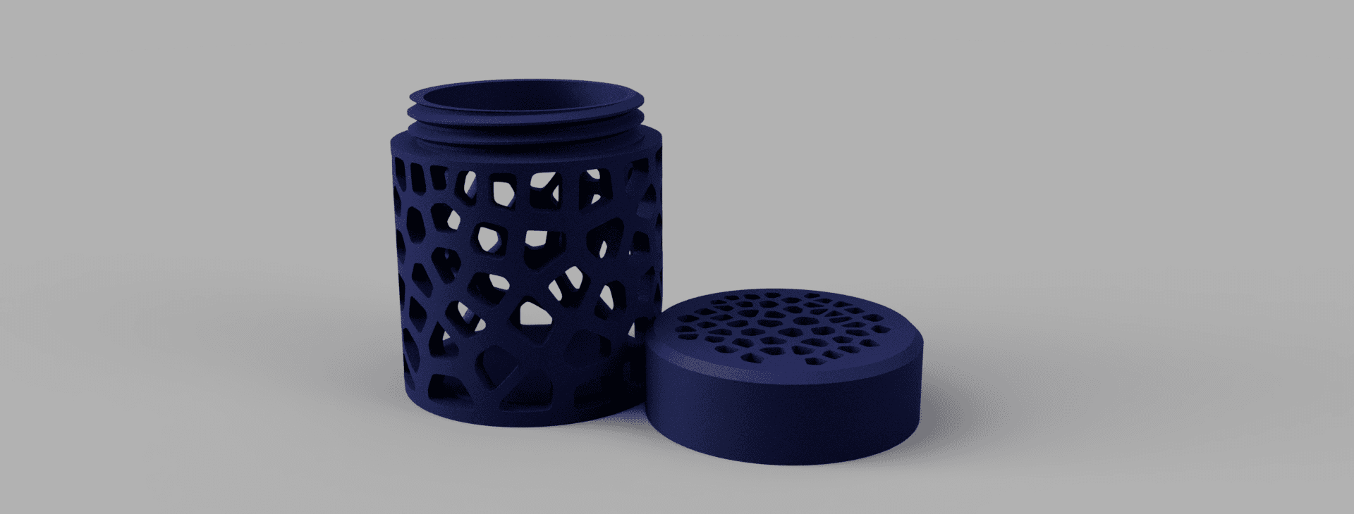 Voronoi pattern screw top tub 3d model