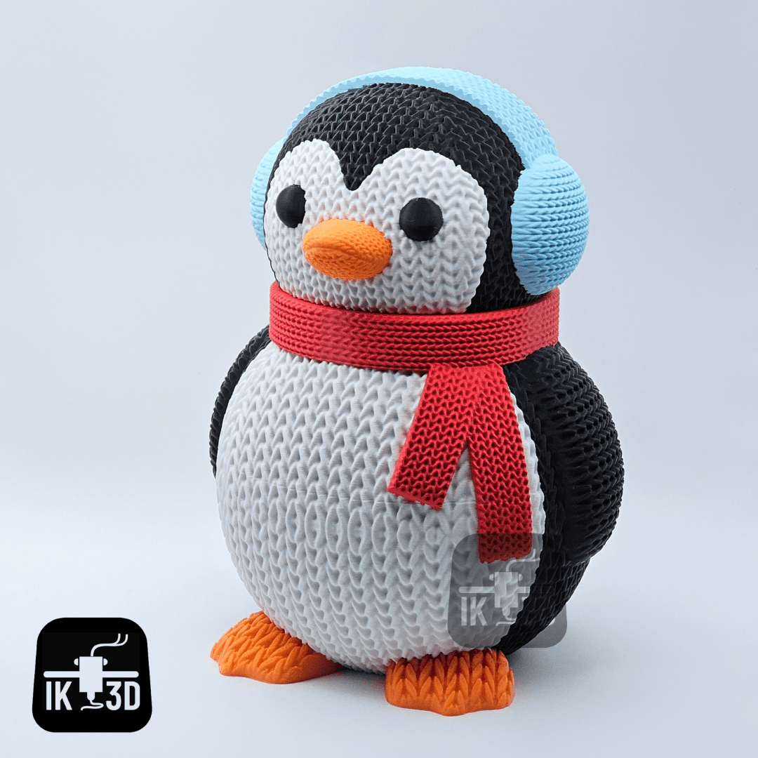 Knitted Penguin Cookie Jar / Container /3MF Included 3d model