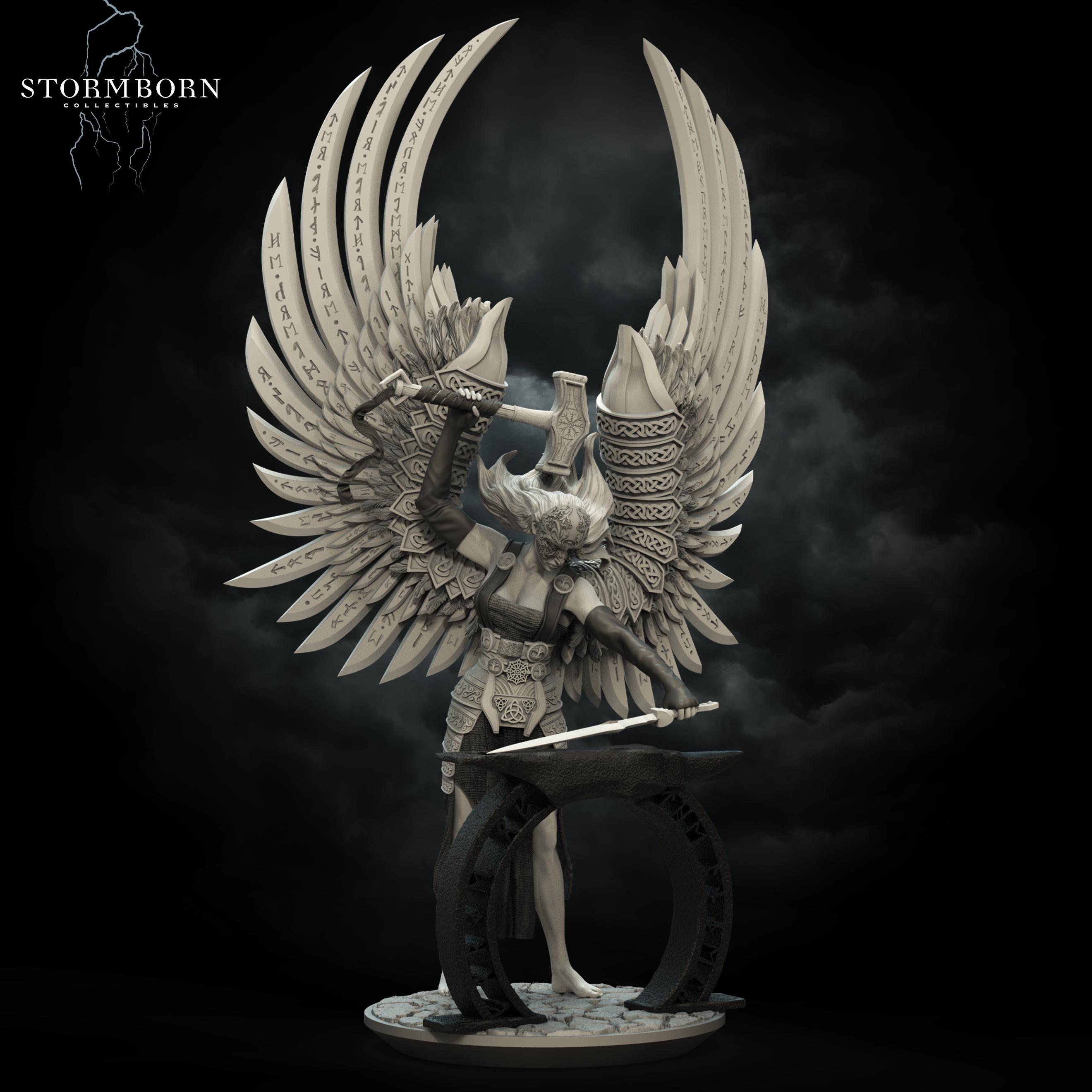 (32mm) Sindra, Angel of the Forge 3d model