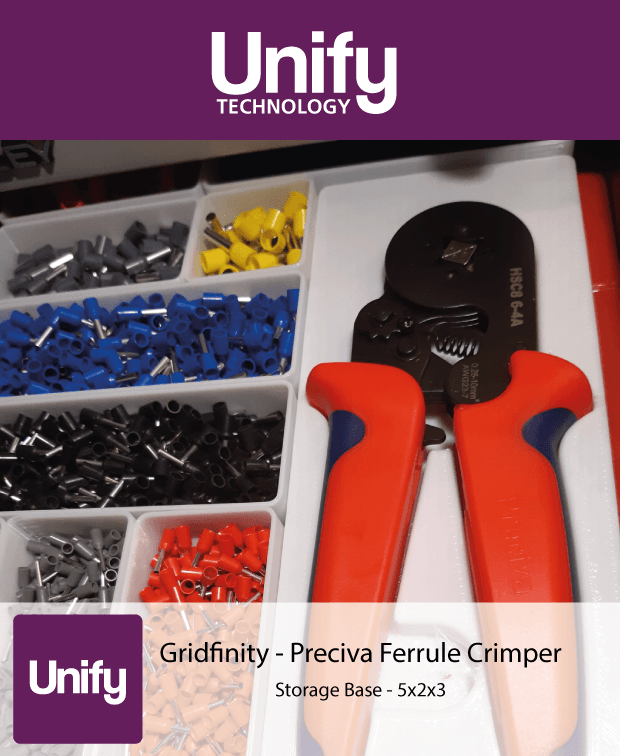 Gridfinity Preciva Ferrule Crimping Tool Base 5x2x3 3d model