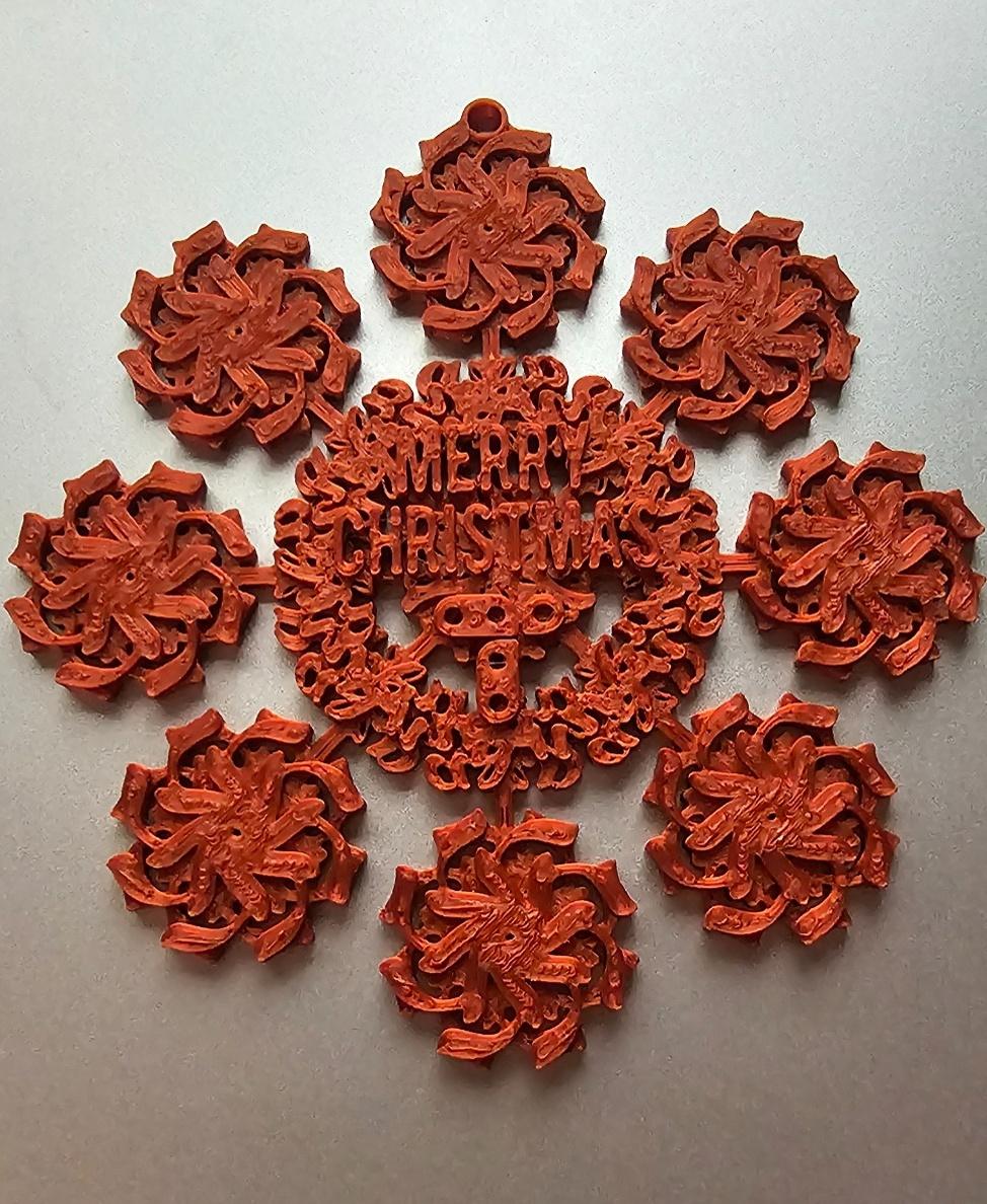 Thangs 3d Snowflake Ornament - Sovol Copper Silk PLA - 3d model