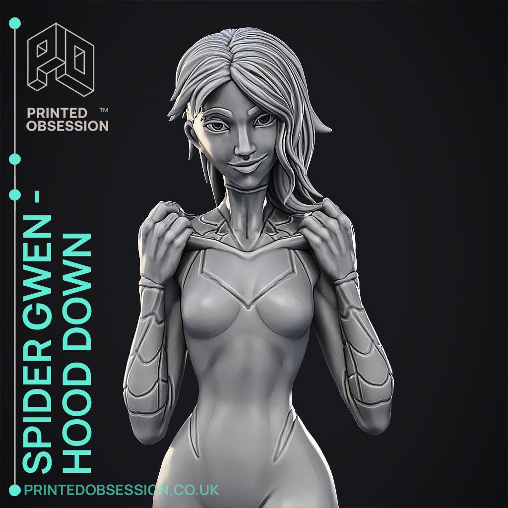 Spider Gwen - Hood Down - Spiderman - Fan Art 3d model