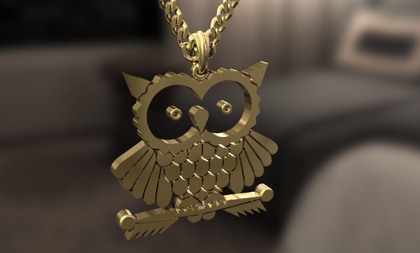 Owl pendant.stl 3d model