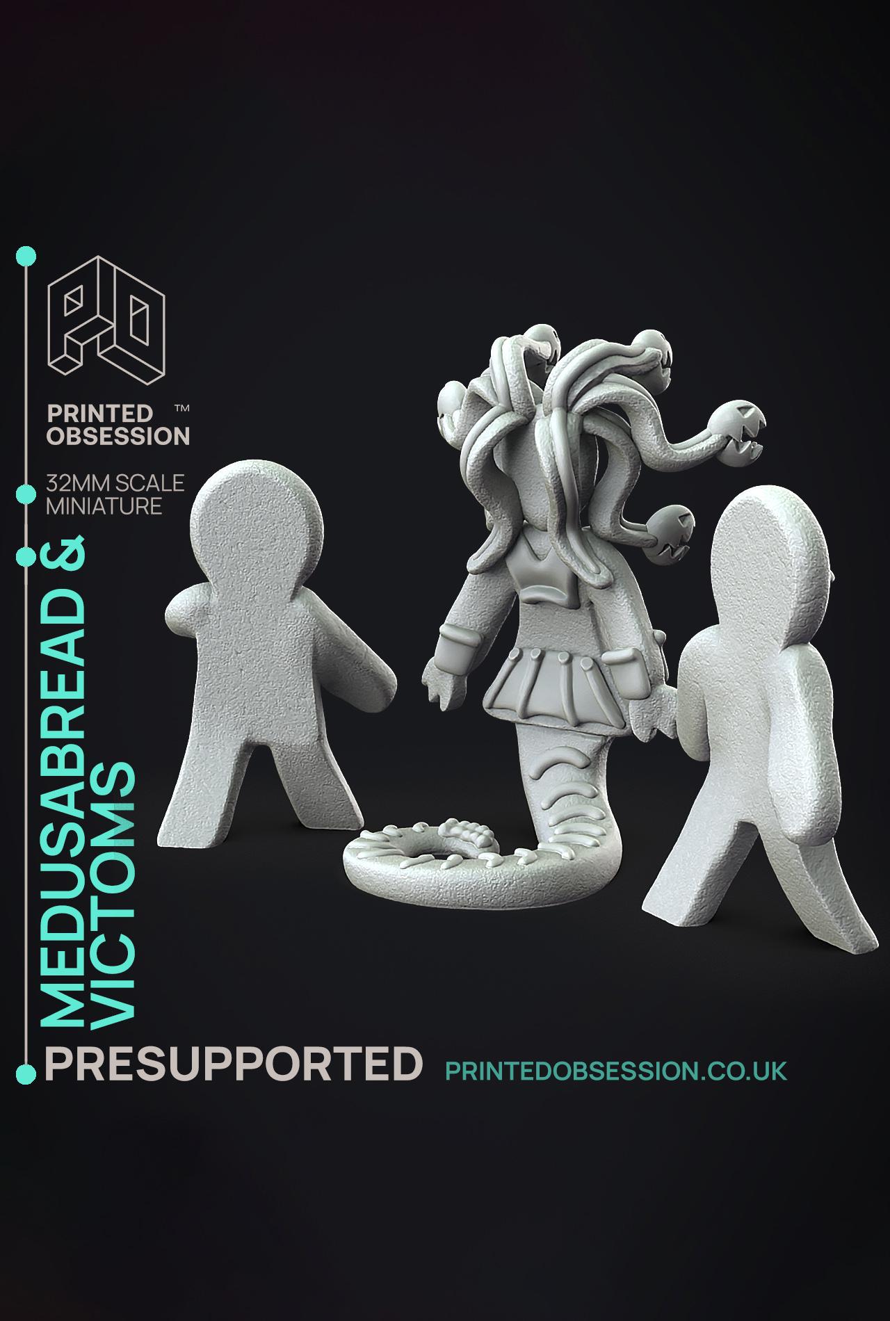 Gingerbread Zombie - Possessed Bakery - PRESUPPORTED - Illustrated and Stats - 32mm scale			 3d model