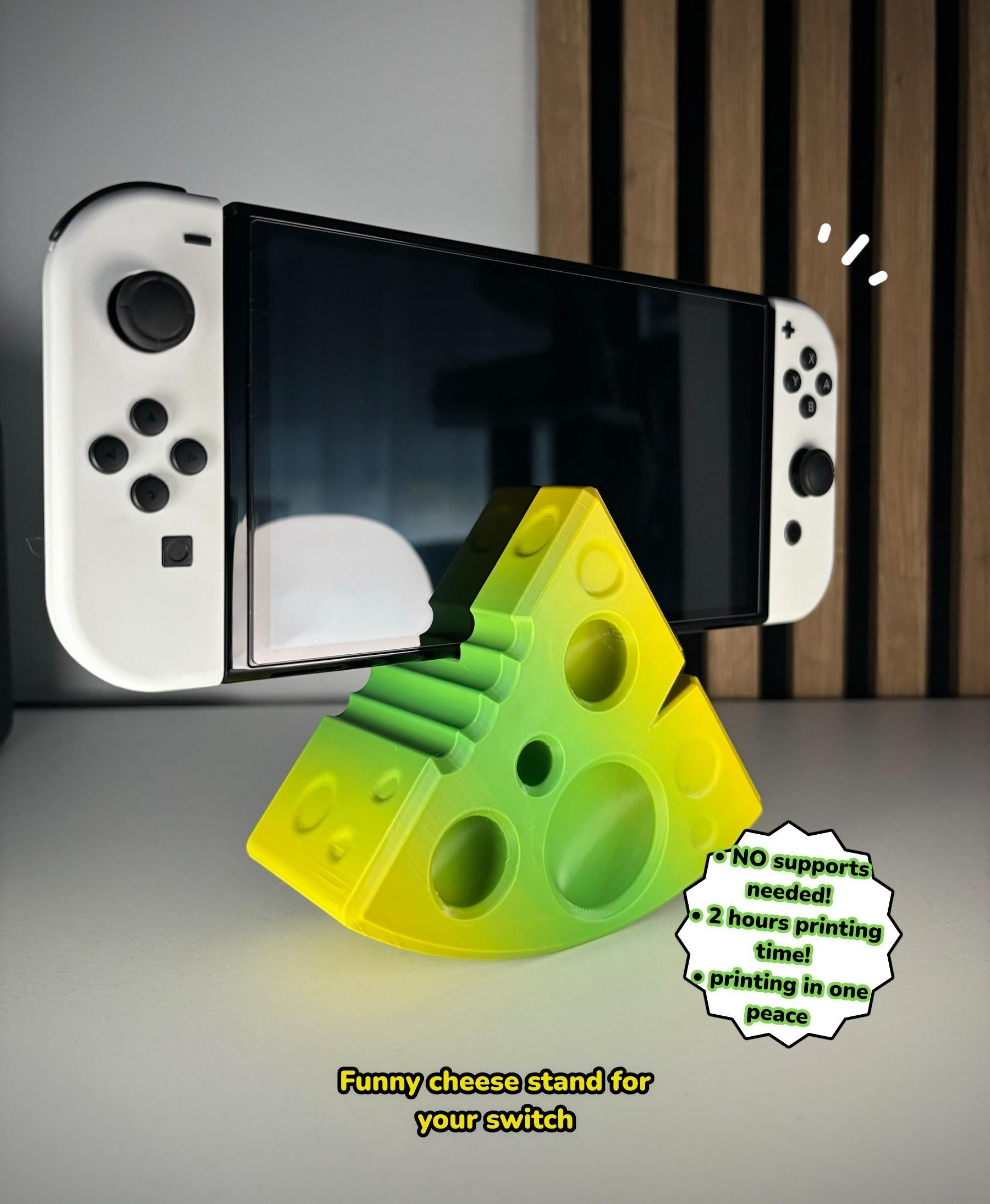 Nintendo Switch Stand - Inspired by a piece of cheese 3d model