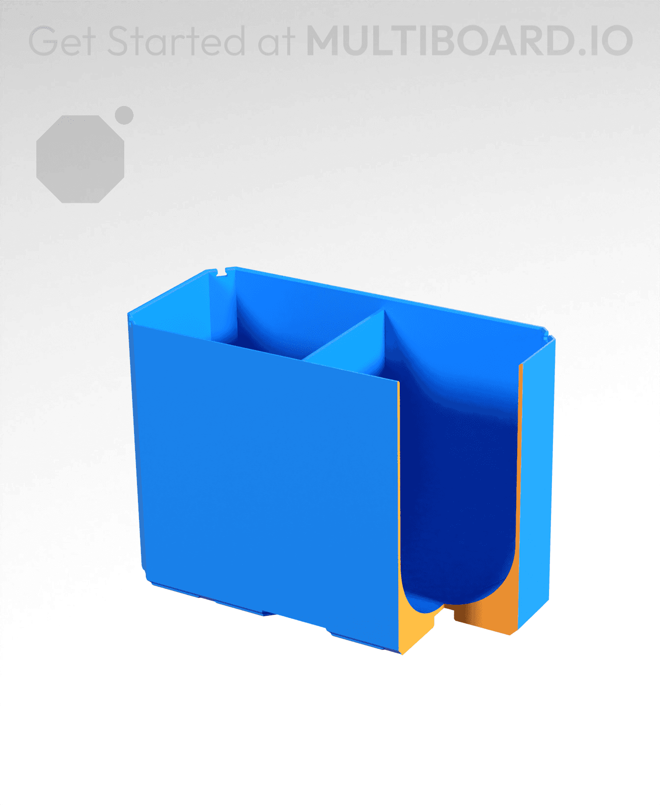 2x1x1.5 - Full Curved - Divided Bin - Multibin Insert 3d model