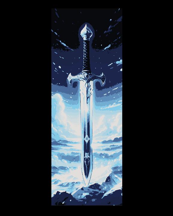 Excalibur or another magical weapon on display - set of 3 bookmarks 3d model