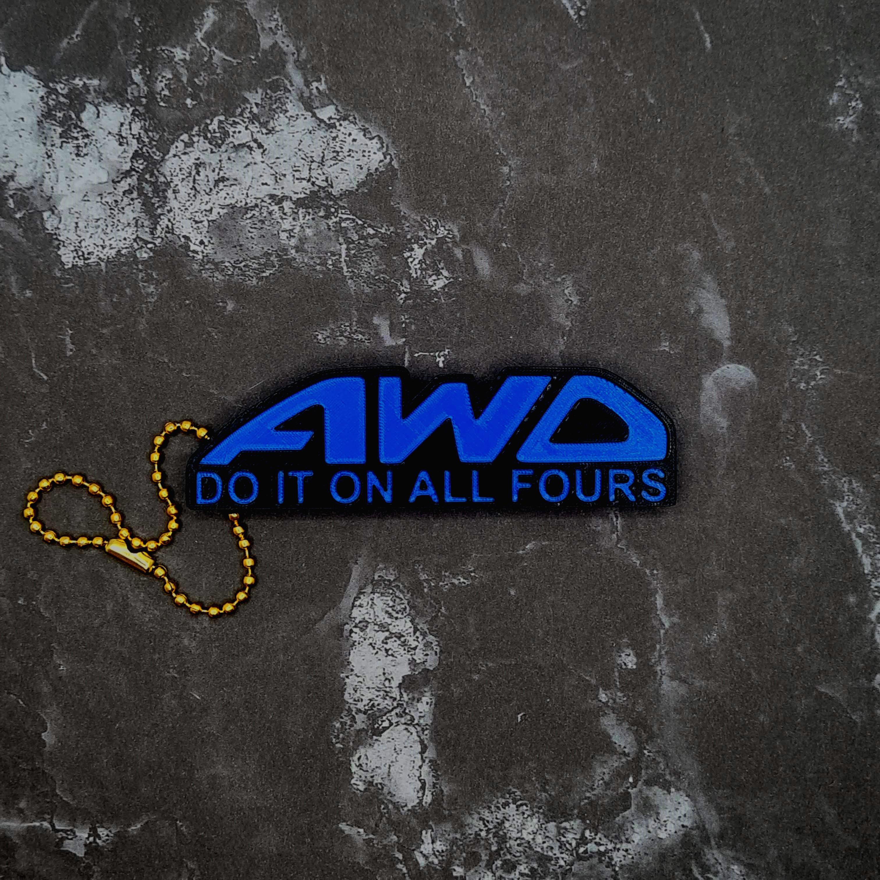 AWD All Fours Keyring Keychain 3d model