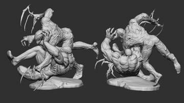 Venom Vs Carnage Statue 3d model