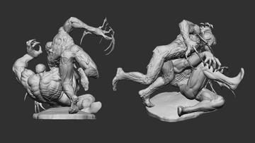Venom Vs Carnage Statue 3d model