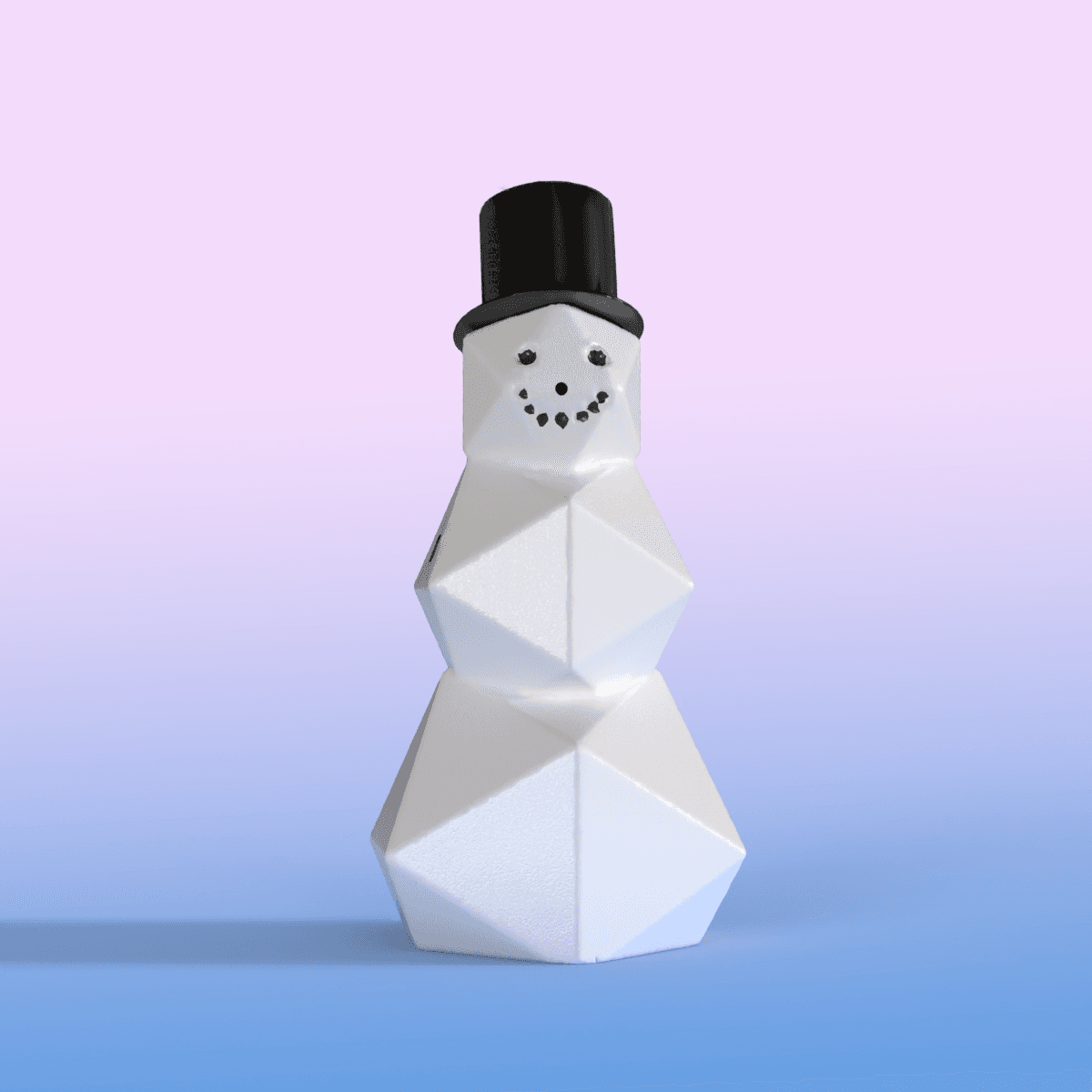 SNOWMAN FDM LOW POLY PRESS PRINT 3d model