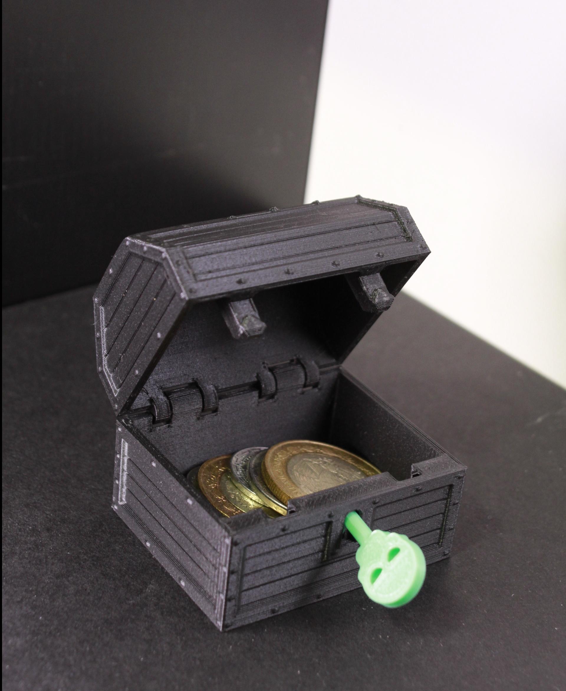 Print - This is a make I did on Jaatinen3D's Print-in-Place Treasure Chest. Turned out very well! The functional lock is super cool! - 3d model