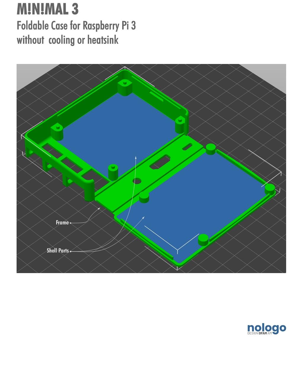 M!N!MAL 3 - Raspberry Pi 3 Case 3d model