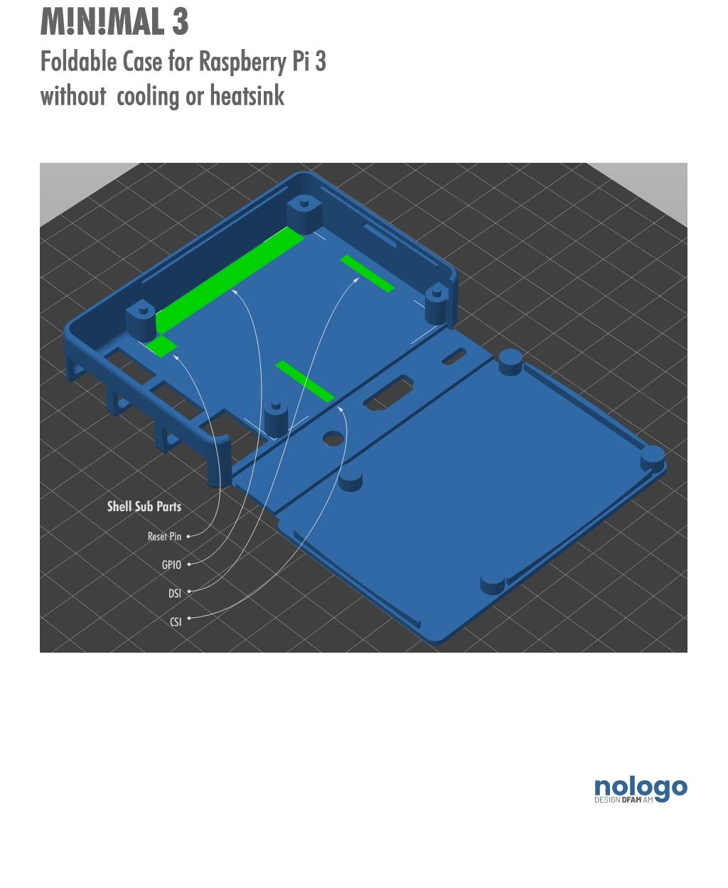 M!N!MAL 3 - Raspberry Pi 3 Case 3d model