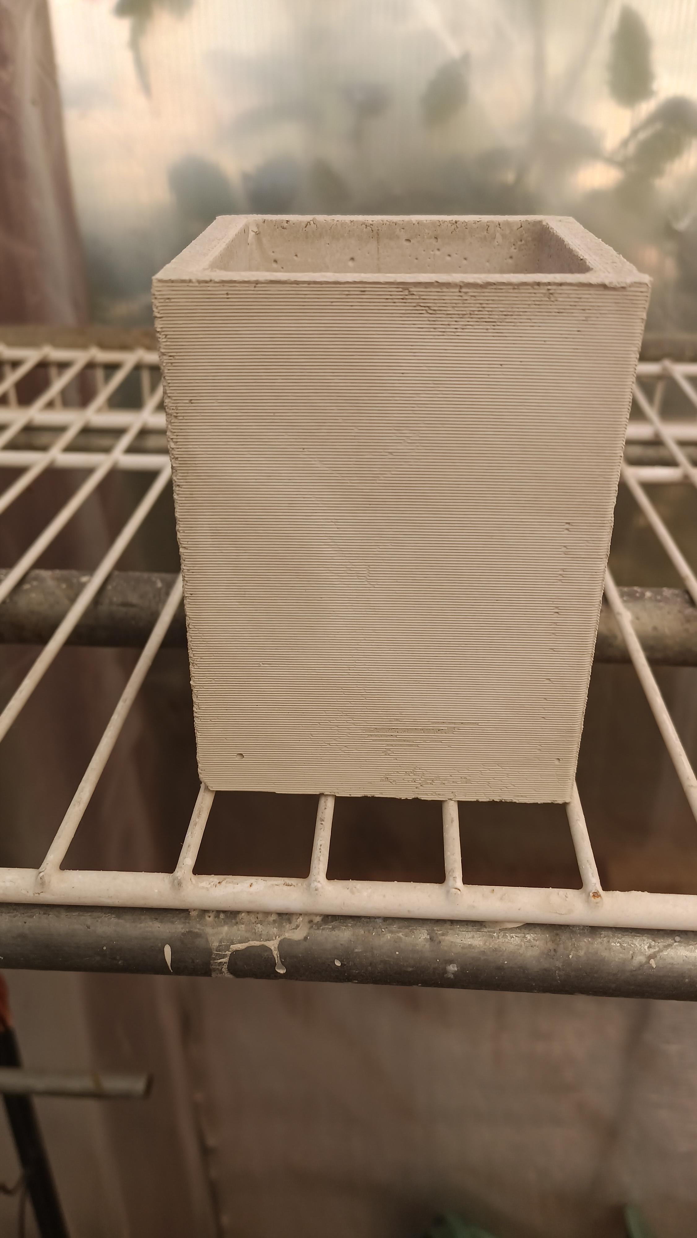 Cement concrete resign plaster pot mold square V2  3d model