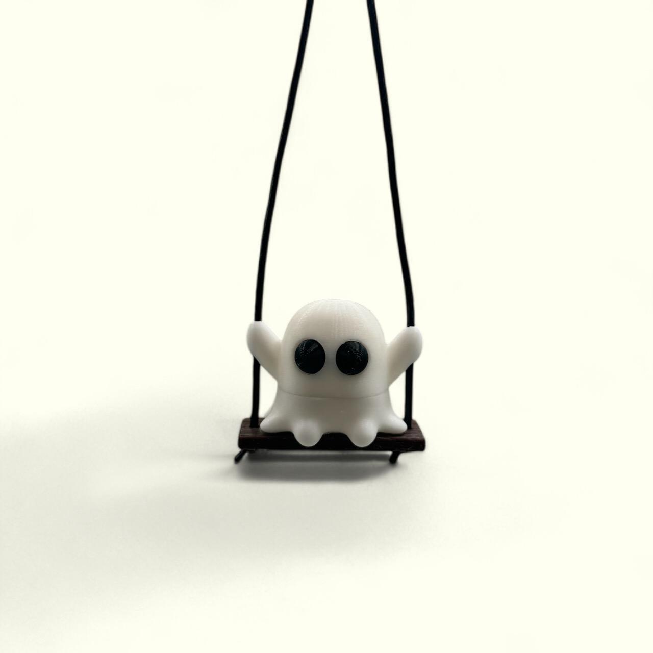 Graveyard Play Time - Ghost on Swing With Spooky Tree - Tealight Multi Part Model 3d model