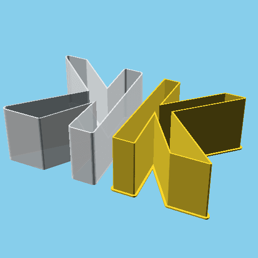 LATIN CAPITAL LETTER K, nestable box (v1) 3d model